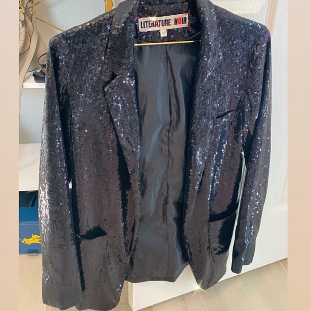 Literature noir sequin blazer